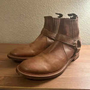 SENDRA Mens Leather Buckle Biker Boots Brown