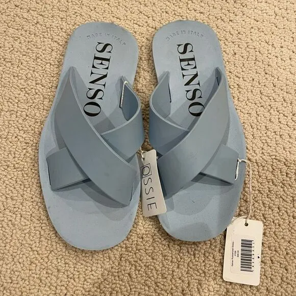 Senso Franky crossover-strap slides Light Blue Sz. 7