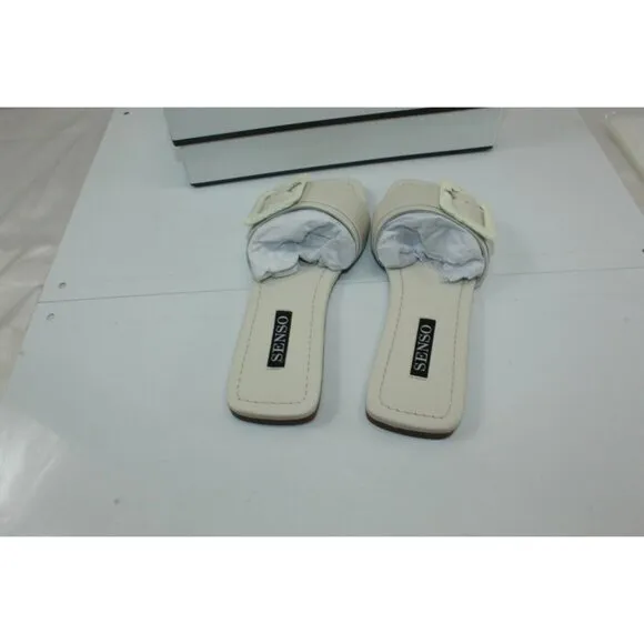 Senso Sandals Open Square Toe With Large Chic Buckle Detail Ice Size 8