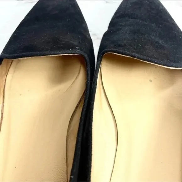 SESTO MEUCCI Black Suede Pointy Loafer Flats size 8.5 EUC
