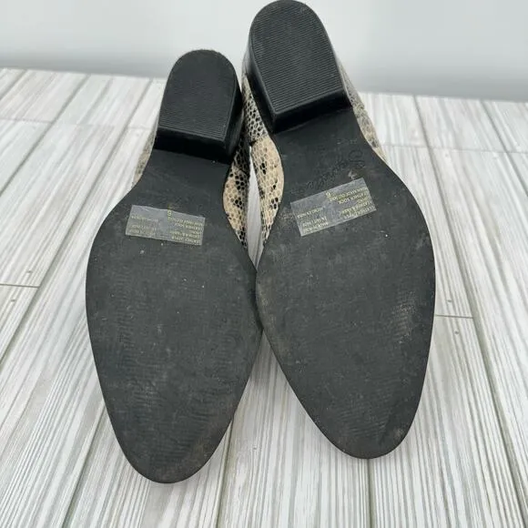 Seychelles ankle boots Chelsea snakeskin print low heel size 6