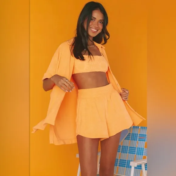 Show Me Your Mumu Russell Shorts - Orange Terry