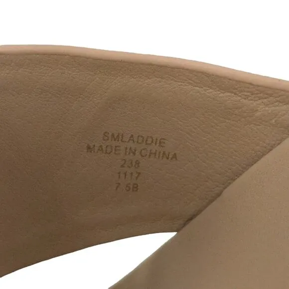 Sigerson Morrison Laddie Padded Leather Slides in Light Latte Espadrille Sandals