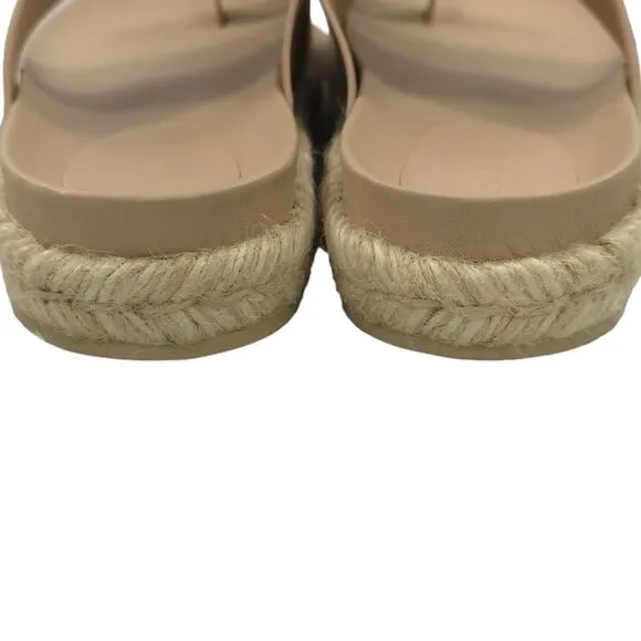 Sigerson Morrison Laddie Padded Leather Slides in Light Latte Espadrille…