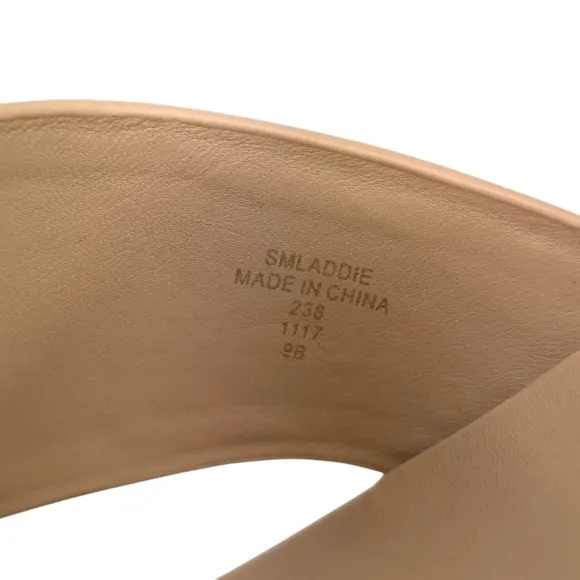 Sigerson Morrison Laddie Padded Leather Slides in Light Latte Espadrille…