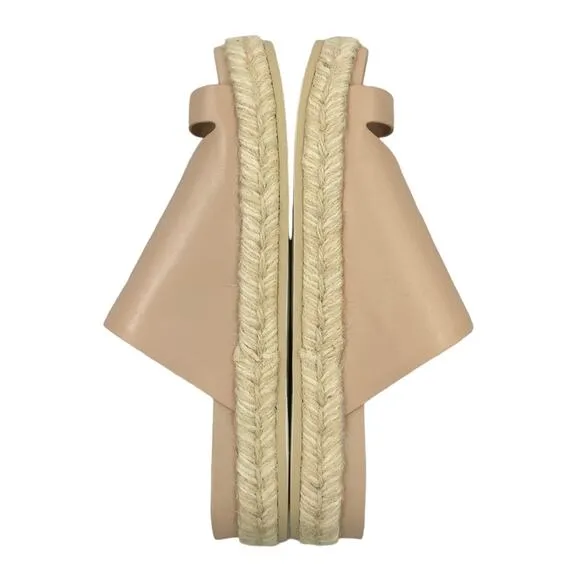 Sigerson Morrison Laddie Padded Leather Slides in Light Latte Espadrille