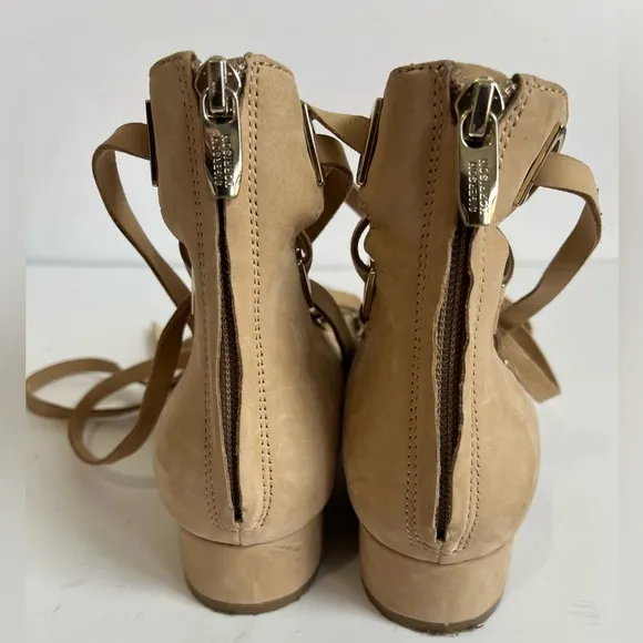 SIGERSON MORRISON Women camel Suede Lace-up Ankle Flats Pump Size US 8B