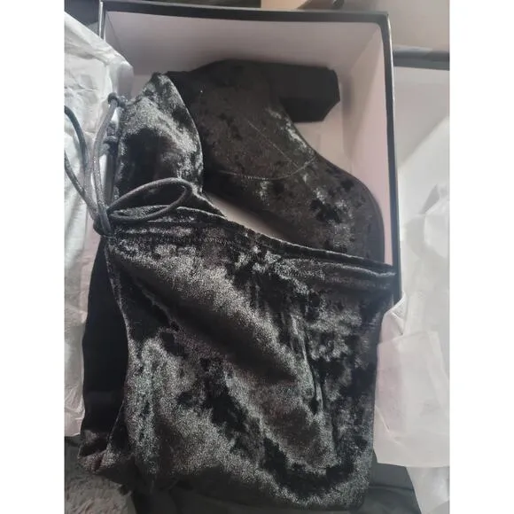 Silent D Over-The-Knee Black Velvet Boots - New Size 6 (37 EU)