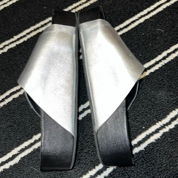 Simon Miller Silver Buckle Platform Slides Sandals