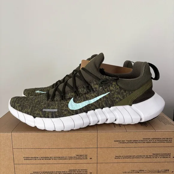 Size 8.5 - Nike Men’s Free Run 5.0 Next Nature Cargo Khaki New