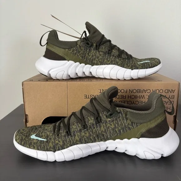Size 8.5 - Nike Men’s Free Run 5.0 Next Nature Cargo Khaki New