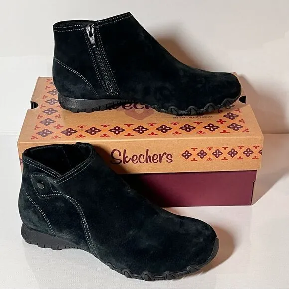 Skechers Bikers Lite Good Mood Suede Ankle Boots