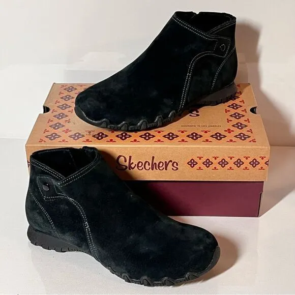 Skechers Bikers Lite Good Mood Suede Ankle Boots