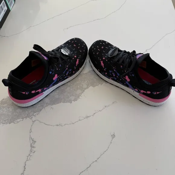 Skechers Bulkin Renneta Comp Toe Black Sneakers Pink/Blue Accent Women’s 9.5 NEW