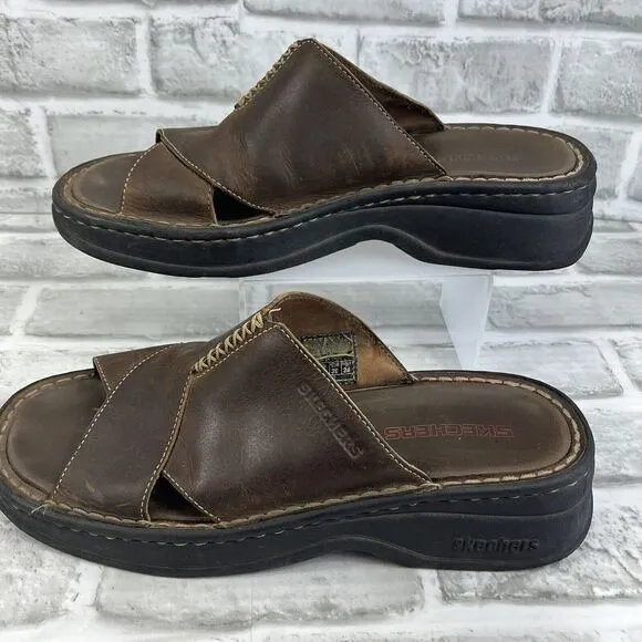 Skechers Charade-Imagine Women's 9 Brown 90's Vintage Y2K Chunky Sandal Jammers