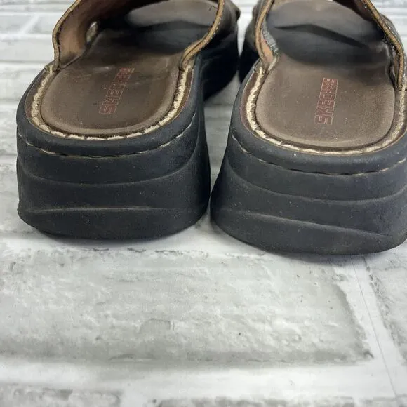 Skechers Charade-Imagine Women's 9 Brown 90's Vintage Y2K Chunky Sandal Jammers