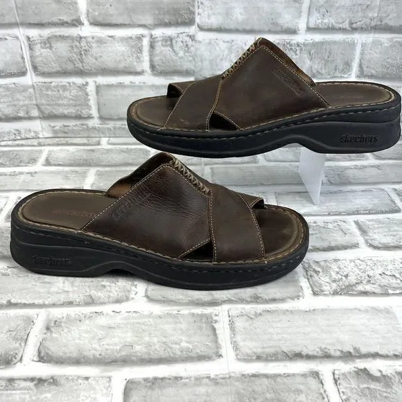 Skechers Charade-Imagine Women's 9 Brown 90's Vintage Y2K Chunky Sandal Jammers