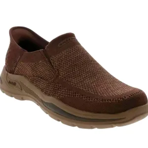 Skechers Men's Brown Loafers Cooled Archfit Sz 9.5 Wide Worn A Few Times Euc