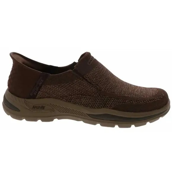 Skechers Men's Brown Loafers Cooled Archfit Sz 9.5 Wide Worn A Few Times Euc