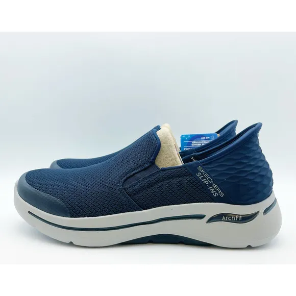 Skechers Men's Max Cushioning Elite Slip On Sneakers Size 9 Navy Blue Knit NIB