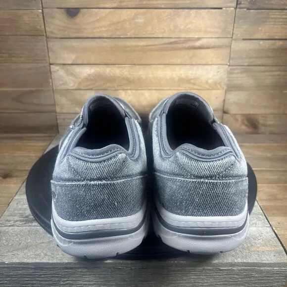Skechers Mens Size 11.5 Relaxed Fit Elected-Drigo Loafers Gray Canvas 65355