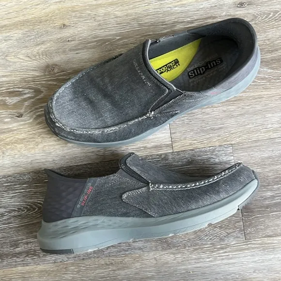 Skechers Slip-ins Parson Dewitt gray loafers slip ons size 13W casual shoes
