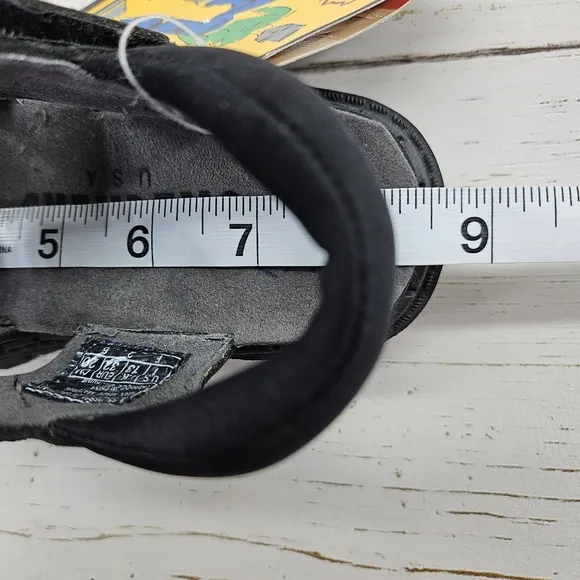 Skechers‎ Youth Size 1 Black Chunky Leather Sandals Platform Y2K 90s Grunge