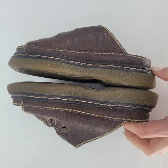 Smart fit kids vintage chunky brown slides sandals slip on size 11