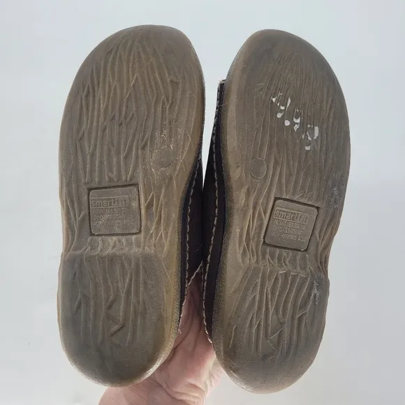 Smart fit kids vintage chunky brown slides sandals slip on size 11