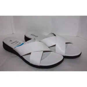 Soft Walk Tillman Women's 11 Narrow White soft nappa leather slides - New