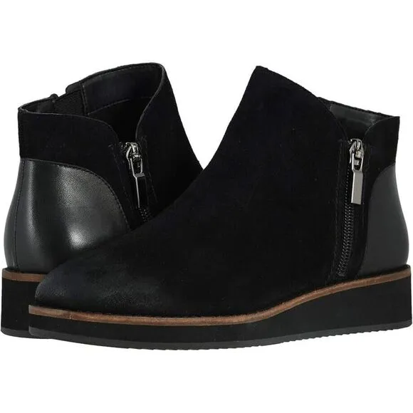 SoftWalk Wesley Boots Women's 5.5 Black Leather Side Zip Ankle Booties ZPO1061