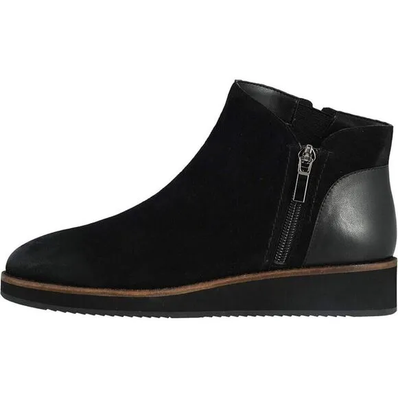 SoftWalk Wesley Boots Women's 5.5 Black Leather Side Zip Ankle Booties ZPO1061