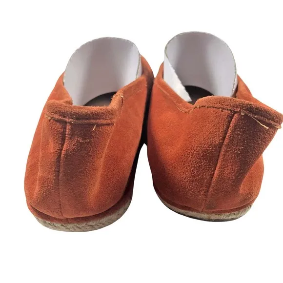Sole Society Melinda Espadrille Flats BOHO Orange Suede Leather Upper 11B - New