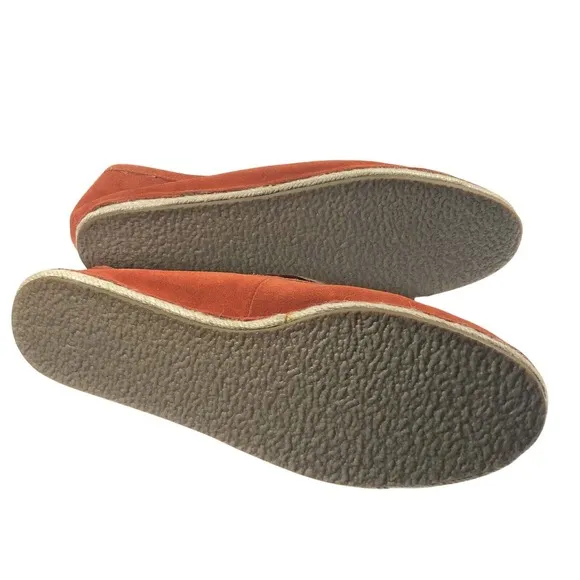 Sole Society Melinda Espadrille Flats BOHO Orange Suede Leather Upper 11B - New