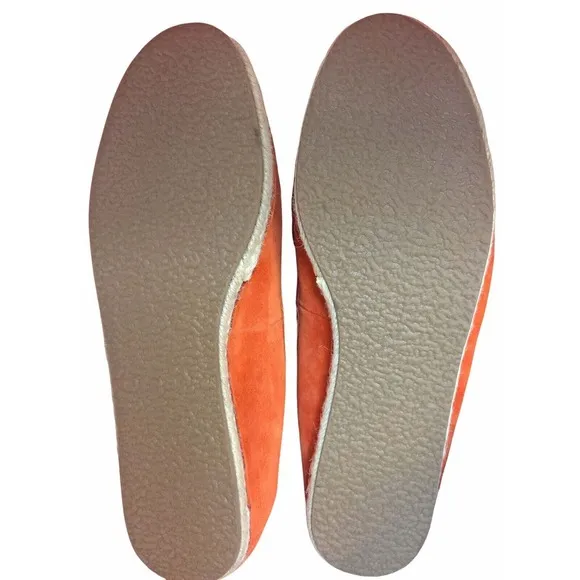 Sole Society Melinda Espadrille Flats BOHO Orange Suede Leather Upper 11B - New
