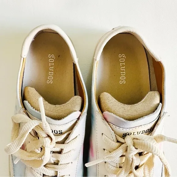 Soludos Ibiza Tie Dye Lace Up Casual Leather Sneakers 8.5