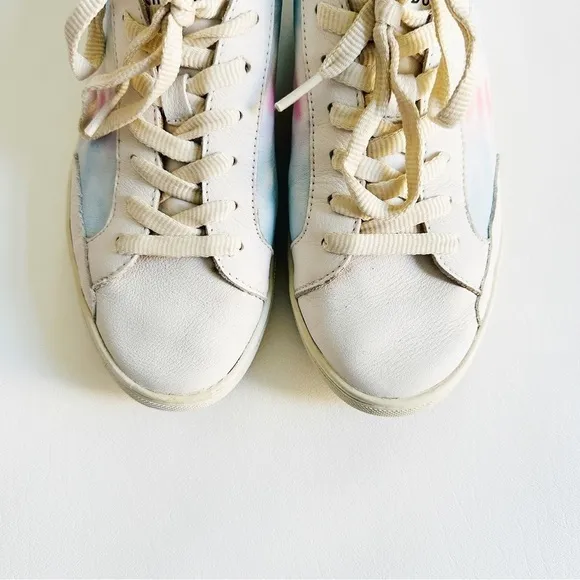 Soludos Ibiza Tie Dye Lace Up Casual Leather Sneakers 8.5
