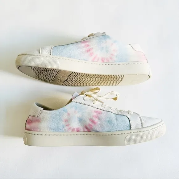 Soludos Ibiza Tie Dye Lace Up Casual Leather Sneakers 8.5