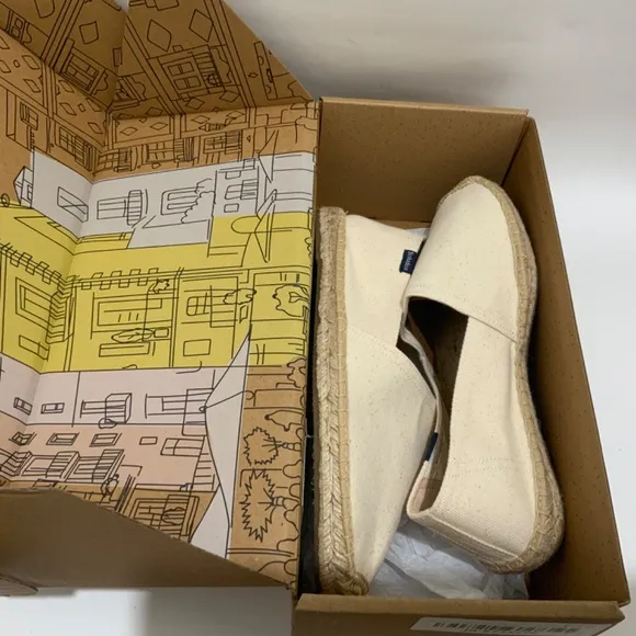 Soludos Original Dali Espadrille Shoes Beige Natural Canvas Slip On Loafers 8