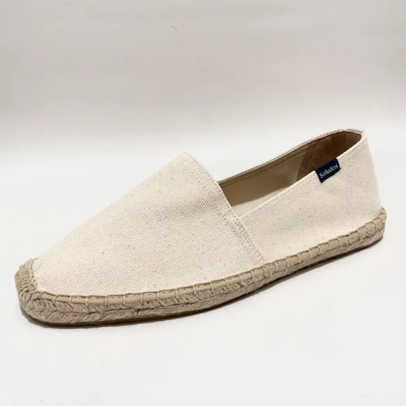 Soludos Original Dali Espadrille Shoes Beige Natural Canvas Slip On Loafers 8