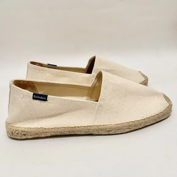 Soludos Original Dali Espadrille Shoes Beige Natural Canvas Slip On Loafers 8