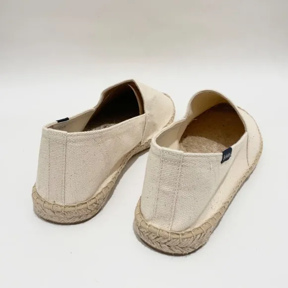 Soludos Original Dali Espadrille Shoes Beige Natural Canvas Slip On Loafers 8