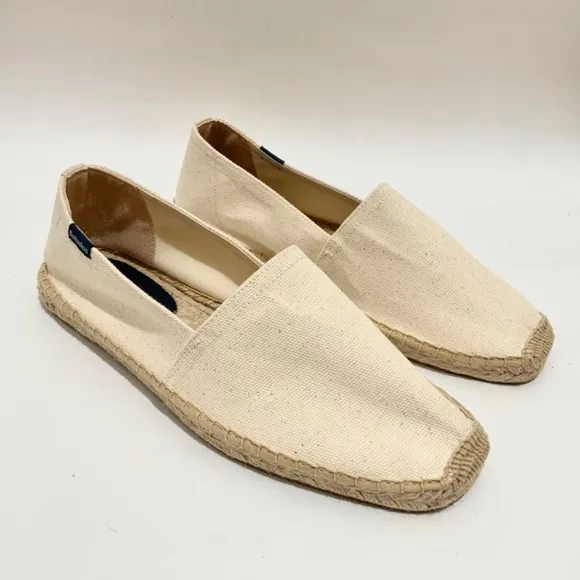 Soludos Original Dali Espadrille Shoes Beige Natural Canvas Slip On Loafers 8