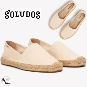 Soludos Original Dali Espadrille Shoes Beige Natural Canvas Slip On Loafers 8