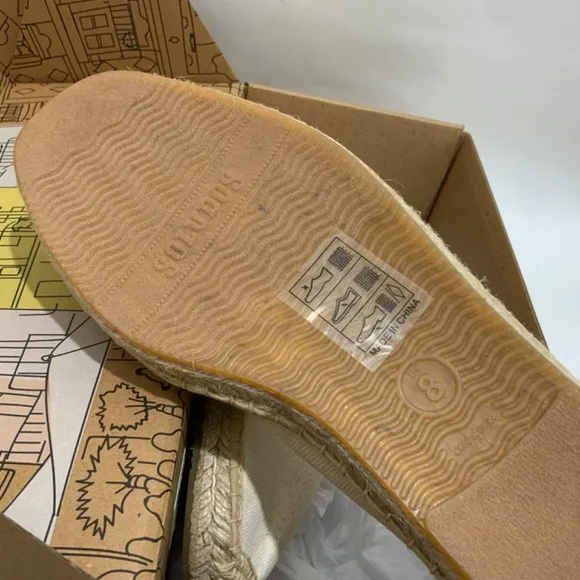 Soludos Original Dali Espadrille Shoes Beige Natural Canvas Slip On Loafers 8