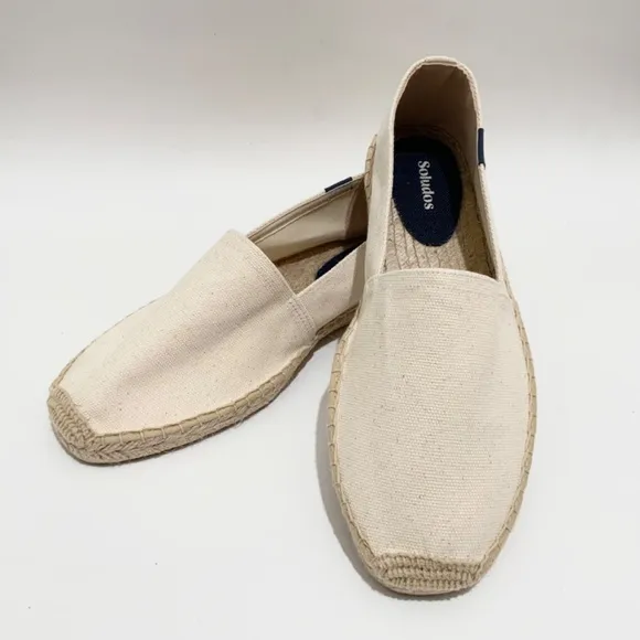 Soludos Original Dali Espadrille Shoes Beige Natural Canvas Slip On Loafers 8