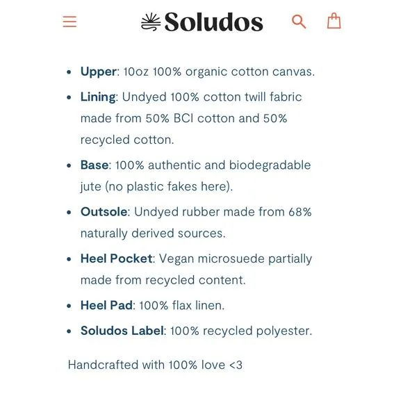 SOLUDOS The Original Espadrille Sandals Cotton Jute Round Toes Flats Loafers NIB