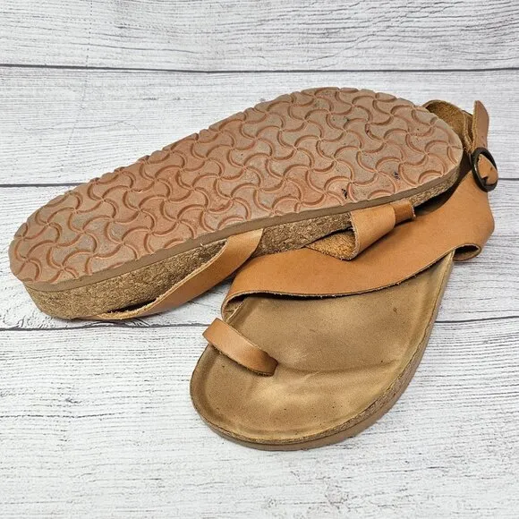 Soludos Womens Maya Sandals Natural Leather Brown Size 10