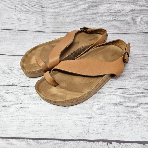 Soludos Womens Maya Sandals Natural Leather Brown Size 10