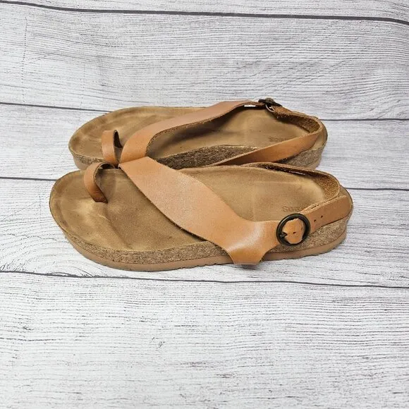 Soludos Womens Maya Sandals Natural Leather Brown Size 10